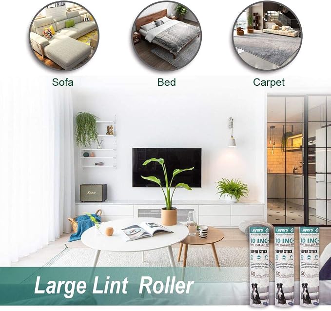 Layers Large Lint Roller Refill, Oversized Rollers, 10 in Wide in Market - Image 6