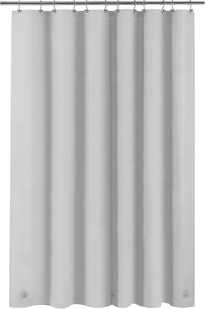 Barossa Design Extra Long Shower Curtain Liner Silver Gray - Image 7