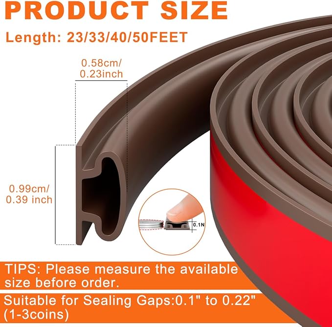 Brown Rubber Weather Stripping Door Seal Strip, D Shape Door Weather Seal Strip - Image 3