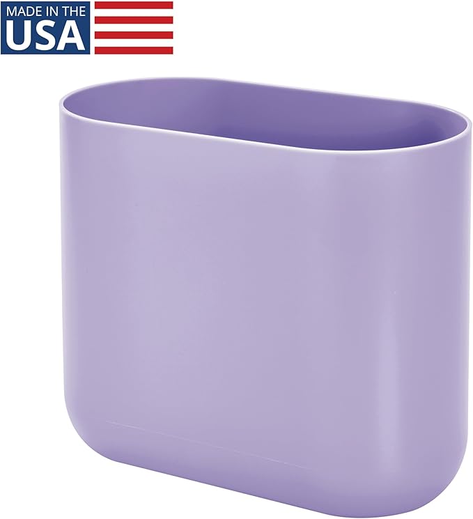 iDesign Small Slim Plastic Bathroom Trash Can - Image 2