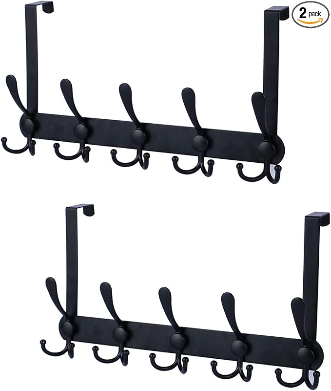 Over The Door Hooks, Coat Rack for Hanging Clothes Hat Towel by ENCOZY