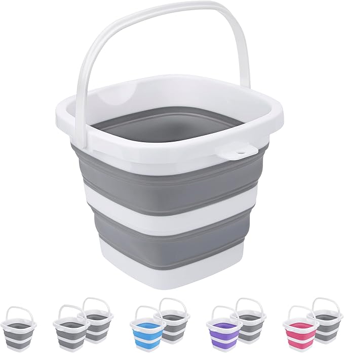 Collapsible Bucket, 5L 1.3Gallon Small Cleaning Mop Buckets by Craftend