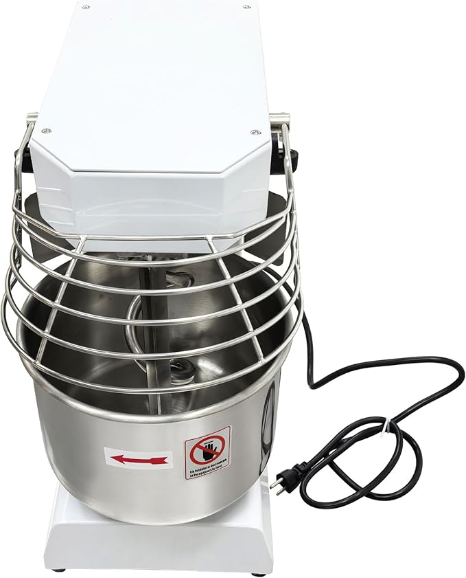 INTSUPERMA Commercial Dough Mixer Machine 10 L Capacity Electric Food Mixer with Double Action Double Speed 10 QT Spiral Mixer for Schools Bakeries Restaurants Pizzerias 110V 550W