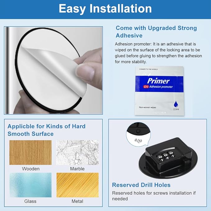 AOSITE Keyless Digital Lock - Multi-Purpose Child Proof Latches for Refrigerator, Freezer, Cabinet, Drawer & Wardrobe, No-Drill Adhesive Safety Lock with Combination Code (1Pack Black)
