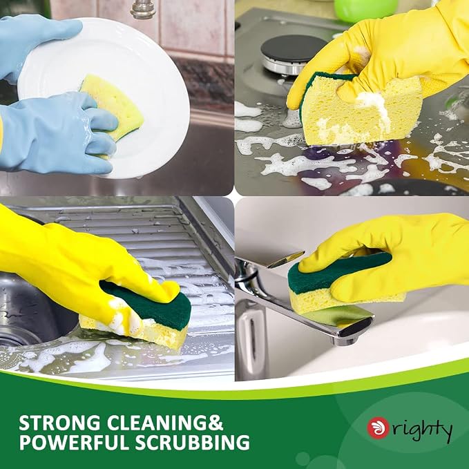 ORIGHTY Heavy Duty Scrub Sponges Kitchen Sponge, 24 Pack Cleaning Sponges | - Image 3