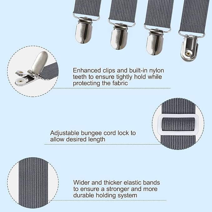 Sheet Straps, Sopito Adjustable Elastic Bed Sheet Holder, Non-Slip Strong - Image 5
