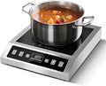 AMZCHEF Induction-Cooktop-Commercial: 1800W Induction Burner with Large 8" Heating Coil, Portable Hot Plate with 8 Temperature & Power Levels, LCD Screen & 10 Hour Timer