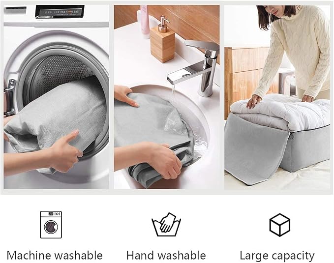2 Pack Cotton Storage Bags for Duvets, Soft Blanket Organizer Bag | - Image 2