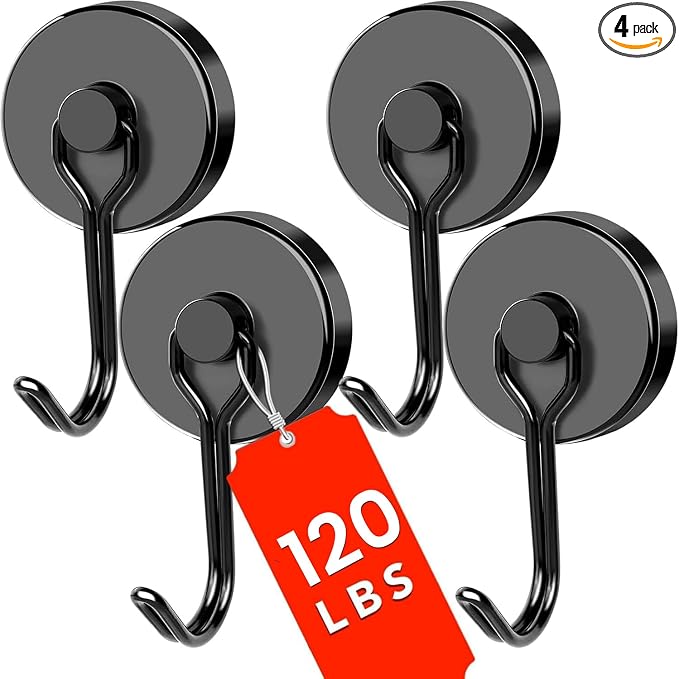 DIYMAG Magnetic Hooks, 120LBS Heavy Duty 4 Pack 2026 Cruise Ship Essentials by DIYMAG