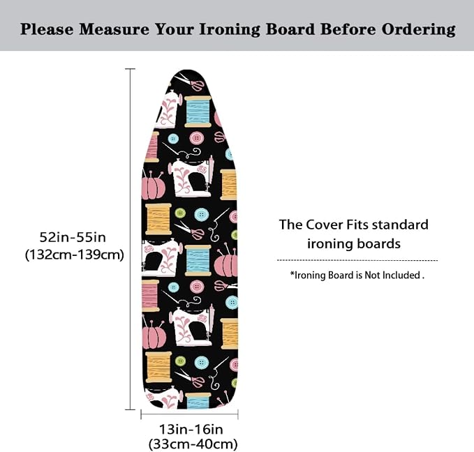 Sewing Machine Patterns Ironing Board Cover Premium Polyester, Fits Full Size - Image 5
