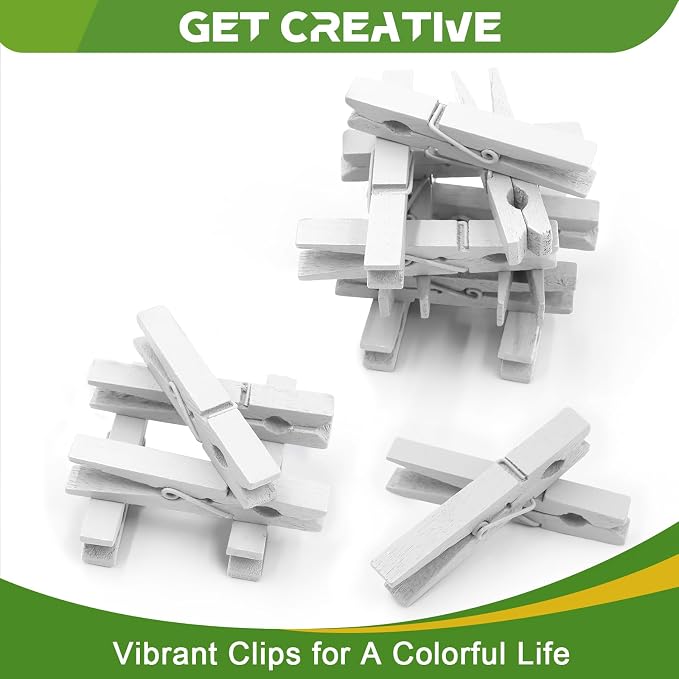 100 Pcs White Clothes pins - Image 5