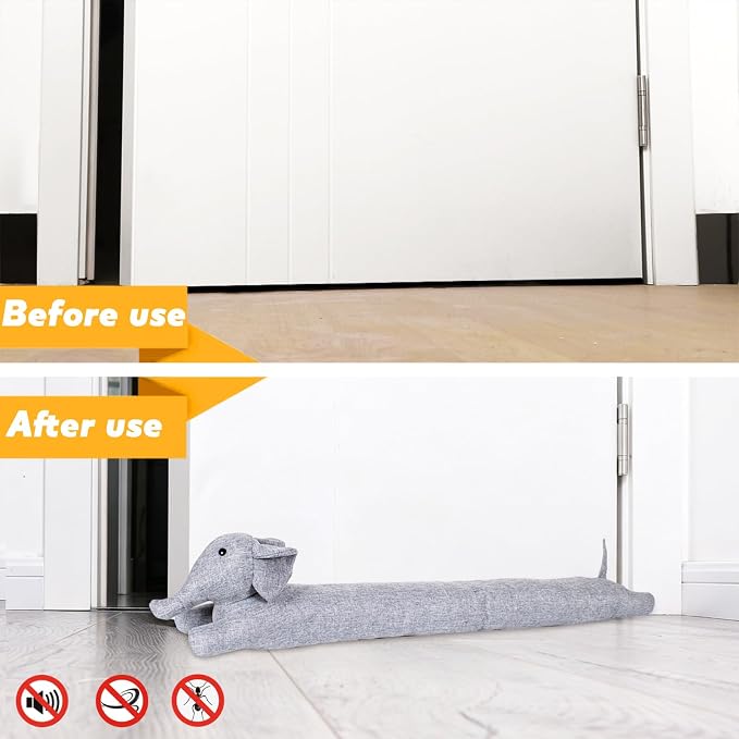 36 Inch Heavy Duty Under Door Draft Stopper, Cute Animals Shape Door & Window - Image 5