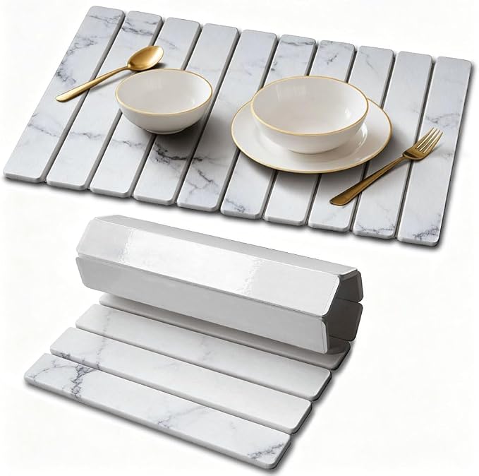 Stone Drying Mat for Kitchen Counter, Quick Diatomaceous Earth Mats for Dishes by Unknown