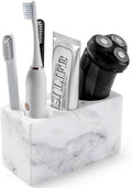 BCS Toothbrush Holder for Bathrooms, 6 Slots Open-Bottom Marble Toothbrush by BCS