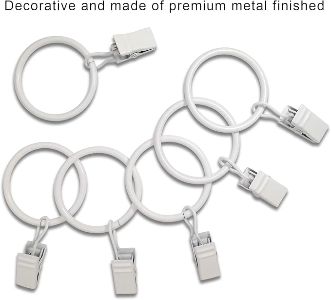 100 Pack Curtain Rings with Clips, Drapery Clips with Rings, Drapes Rings 1.26 - Image 8
