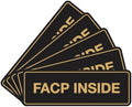 Signs ByLITA Standard FACP Inside Sign | Fire Safety Signage (Black Gold) - Medium 5 Pack