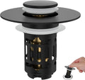 Hibbent Universal Bathroom Sink Drain Strainer, 3 in 1 Pop Up Stopper | by Hibbent