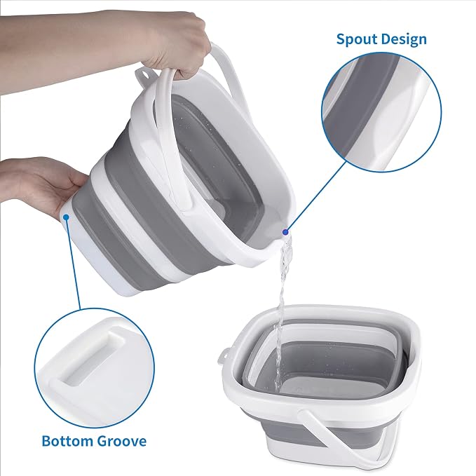 2 Pack Collapsible Buckets 5L 1.3Gallon Small Cleaning Bucket - Image 4
