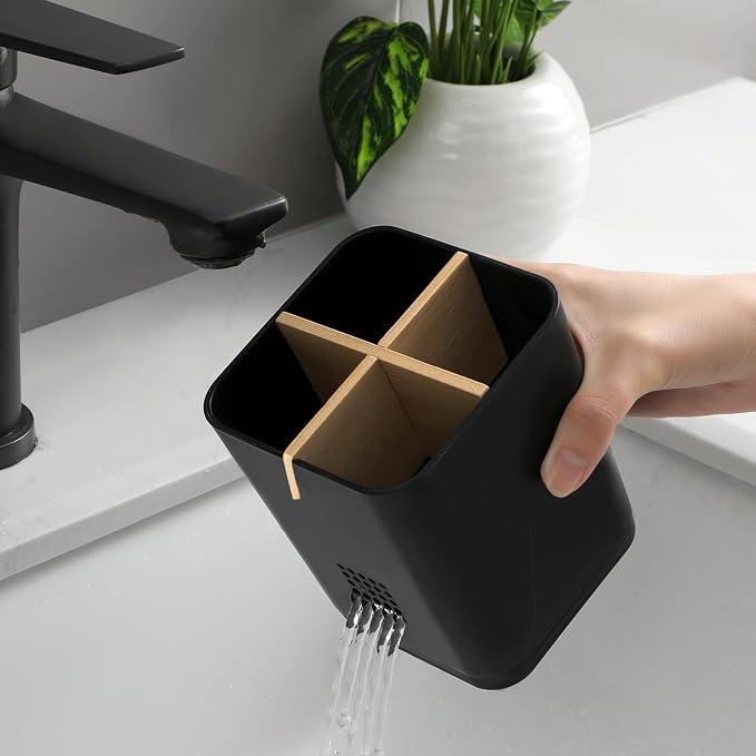 Electric Toothbrush Holder Tooth Brush and Toothpaste Organizer, Drainage Holes - Image 3
