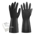 Heavy-Duty Thick Black Rubber Cleaning Gloves, 3 Pairs, L | Reusable & by Exprosiflux