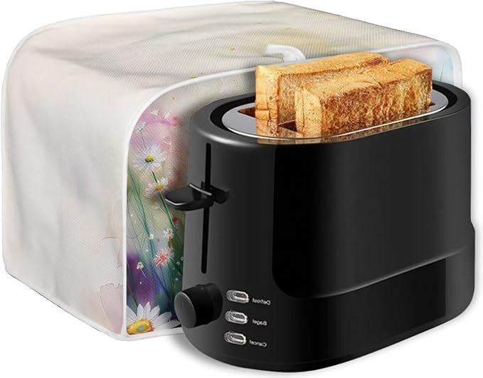 Hummingbird Daisy Print Toaster 2 Slice Cover Universal Size Kitchen Appliance Cover Fingerprint Protection Kitchen Home Decor