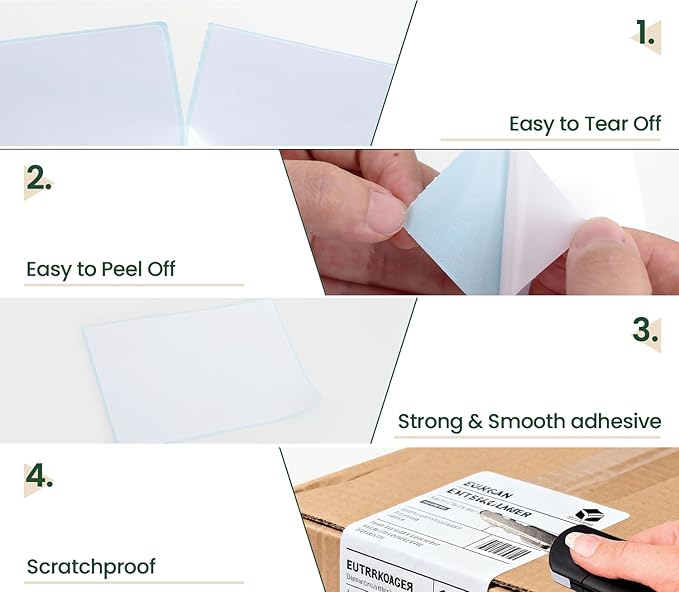 500 Labels 2 Rolls 4"×6" Direct Thermal Shipping Labels, Perforated and Strong Adhesive, Commercial Grade, Compatible with Zebra, Rollo, Jadens, Nelko and Other Thermal Printers