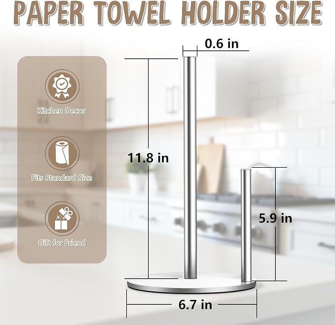 Silver Paper Towel Holder, Countertop Paper Towel Holder - Image 4