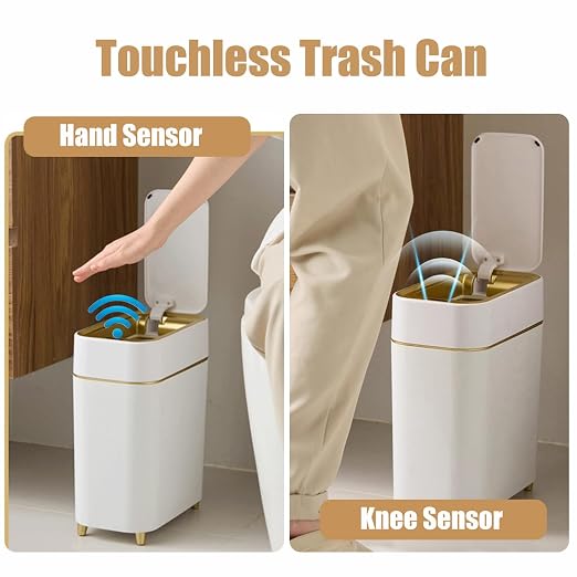 Yatmung Motion Sensor Trash Can Bathroom Automatic Lid - Image 5