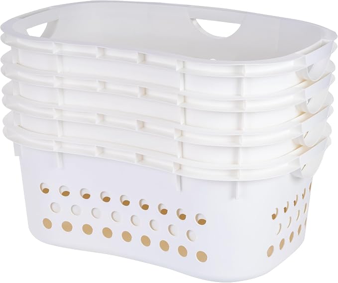 IRIS USA Laundry Basket, 51L Plastic Hip Hold Hamper, 4 Pack, 1.5 Bushel - Image 8