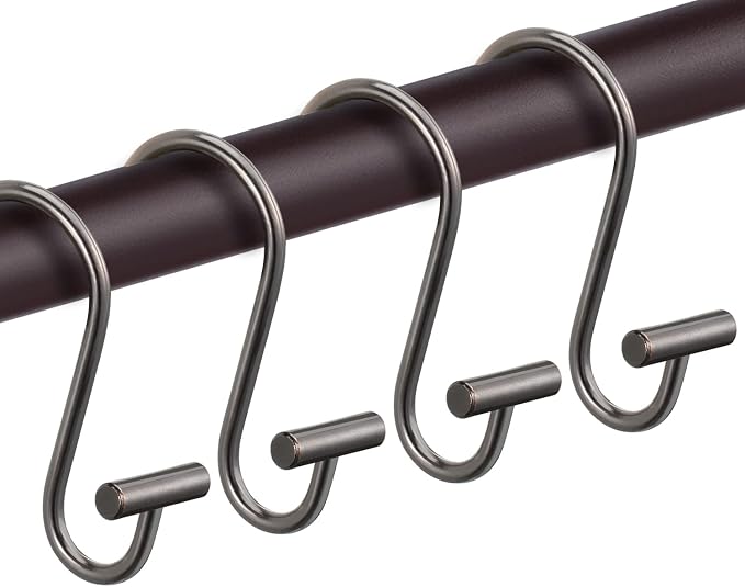 Bronze Shower Curtain Hooks, Rust Proof Shower Curtain Rings by CHICTIE