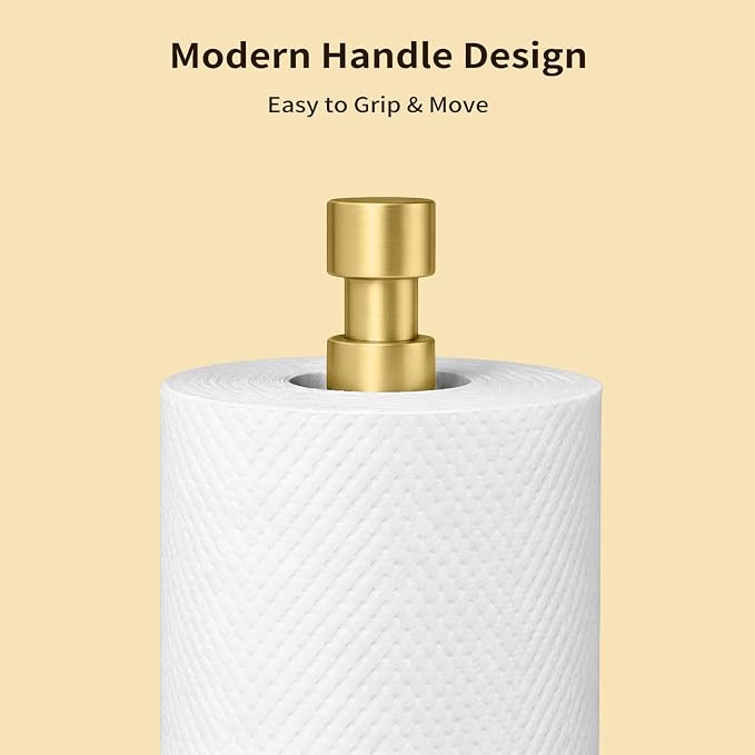 YUMORE 3.9lbs Heavy Duty Paper Towel Holder Countertop Weighted Base Gold - Image 5