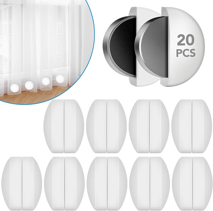 YixangDD 20 Pack Shower Curtain Weights, Magnetic Curtain Weights, 10 Pairs by YixangDD