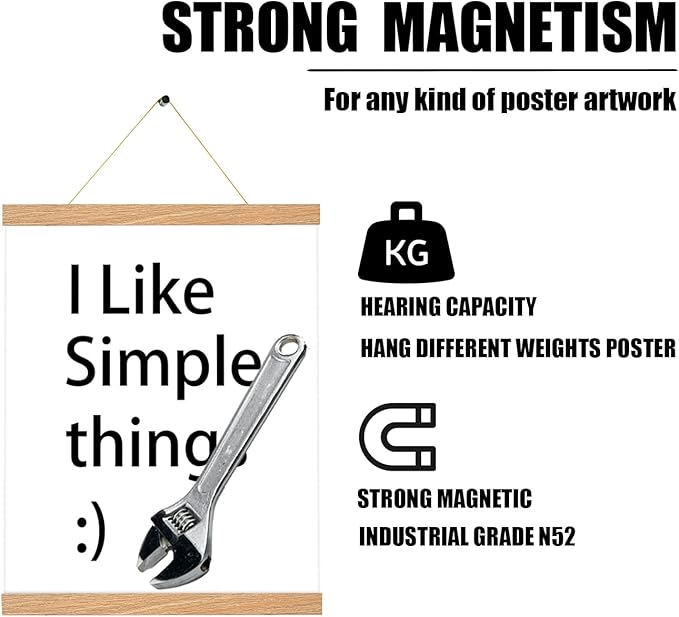 4 Pack Magnetic Poster Hanger Frame 12 inch Black- 12x16 12x18 12x20 12x24 Poster Frame for Wall Art Pictures Photos Prints Maps Diamond Art Painting