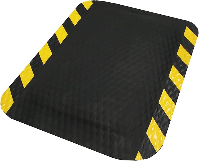 M+A Matting Hog Heaven Anti Fatigue Mat – Welding Resistant Grease and Oil Proof Industrial Commercial Grade Door Mat for Indoor Entrance, Workshop, or Garage, 3x5 Size, 5/8" Thick, Striped Border