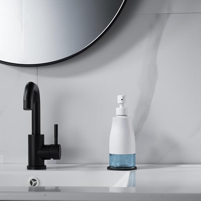 Gaussra White Soap Dispenser - 11 OZ / 320 ML | Stainless Steel and Glass - Image 6