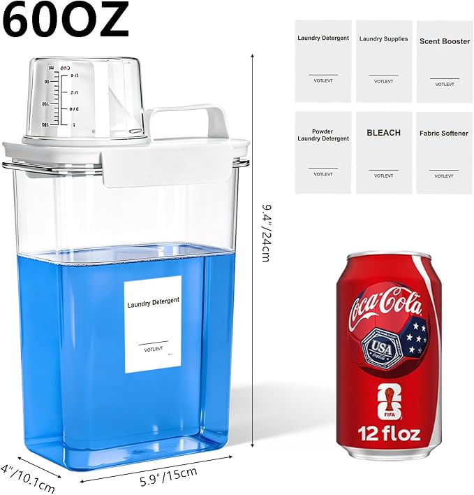 60OZ Liquid Laundry Detergent Dispenser, Laundry Soap Dispenser, Laundry Room - Image 2