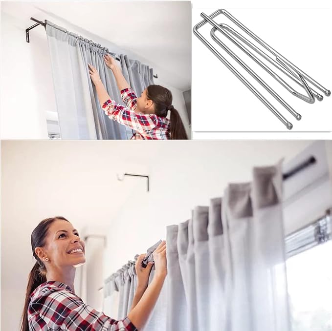 100 Pcs Stainless Steel Curtain Pleat Hook, Dveda Drapery Hooks Traverse Pleater - Image 6