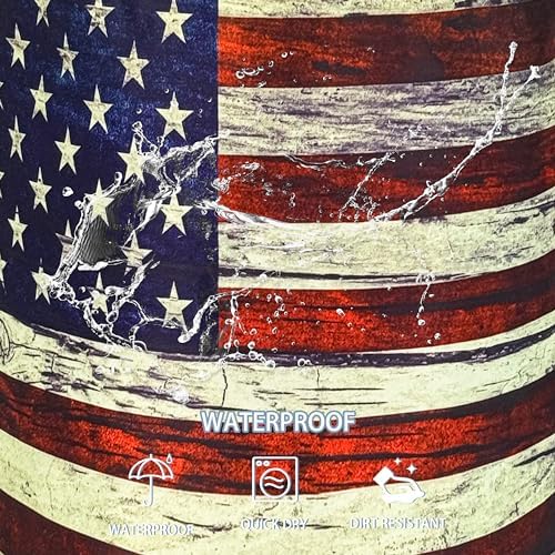 Retro American Flag Laundry Basket Foldable Waterproof Hamper 18.9x16.5 In - Image 4