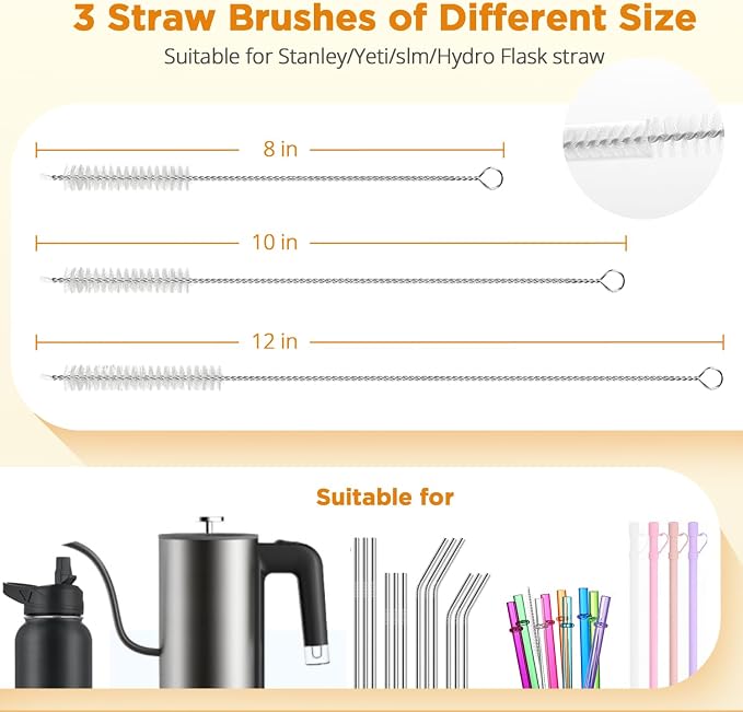 OUTXE 6 Pack Bottle Brush Cleaning Set, 5-in-1 Cup Cleaner Brush | - Image 5