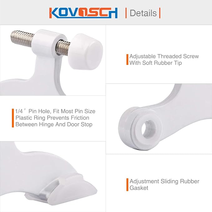 2 Pack Hinge Pin Door Stopper White - Image 4