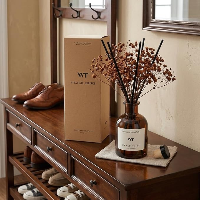 Reed Diffuser Set for Bathroom Air Fresheners, Oil Diffuser Sticks | Vanilla - Image 5