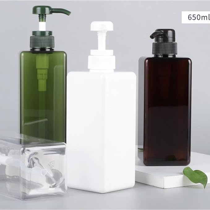 Plastic Pump Bottle Refillable Lotion Soap Dispenser 22oz White 2 Pack | Sturdy - Image 2