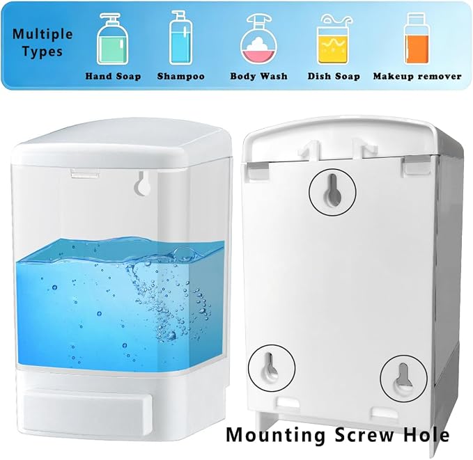 Manual Soap Dispenser Wall Mounted, Bathroom Kitchen Commercial | Leak-proof - Image 3