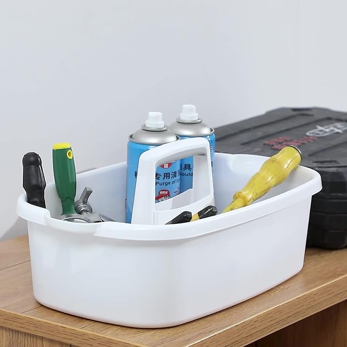 Large Cleaning Supplies Caddy Portable Shower Caddy Basket White - Image 6