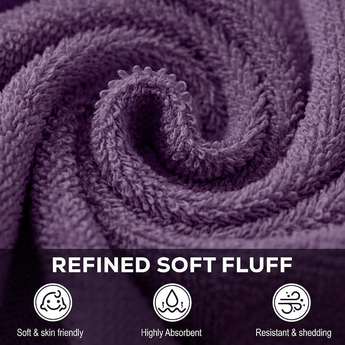 Utopia Towels 24 Pack Washcloths, 12x12 in, 100% Cotton, Plum | Premium 100% - Image 3