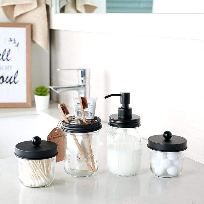 Amolliar Mason Jar Liquid Soap Dispenser, Lotion Dispenser | Rustproof - Image 2