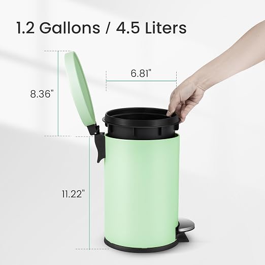 Cesun Small Round Bathroom Trash Can - Image 6