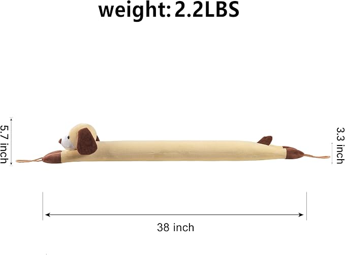 habibee Door Draft Stopper, Weighted Noise Blocker 38 in Yellow Dog | Soft - Image 2