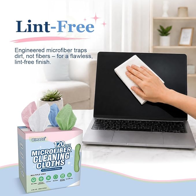 UNIMADE Microfiber Cleaning Cloth, 120 Pack Microfiber Towels - Image 3
