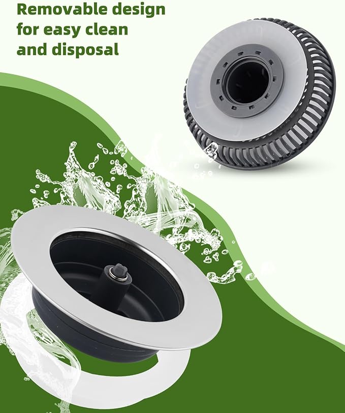 Universal 2PCS Kitchen Sink Strainer Stopper Combo, 3 in 1 Pop Up - Image 4